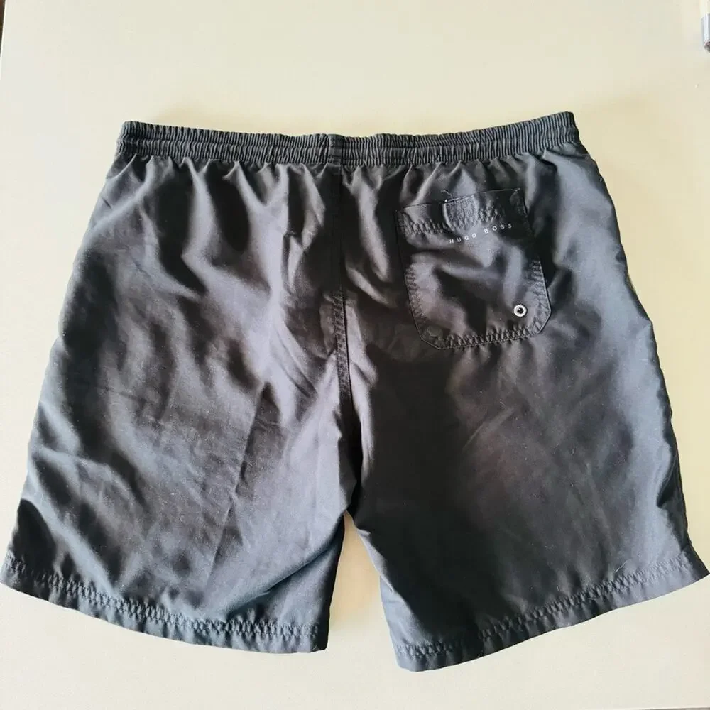 MENS HUGO BOSS Black Casual Athletic Tie Waist Transitional Swim Board Shorts S